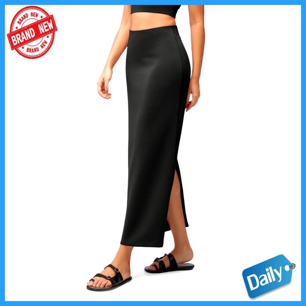 Modal Maxi Skirt High Waist Back Slit Casual Pencil Long Skirt